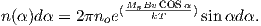                 MsBvcosα-
n(α)dα = 2πnoe (   kT   )sin αdα.
